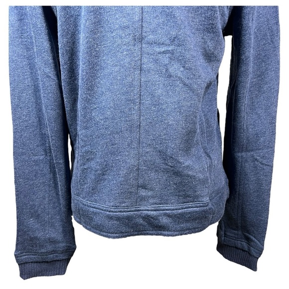 Tresics Double Breasted Button Up Sweatshirt Pointed Collar Long Sleeve Blue L - Picture 7 of 11